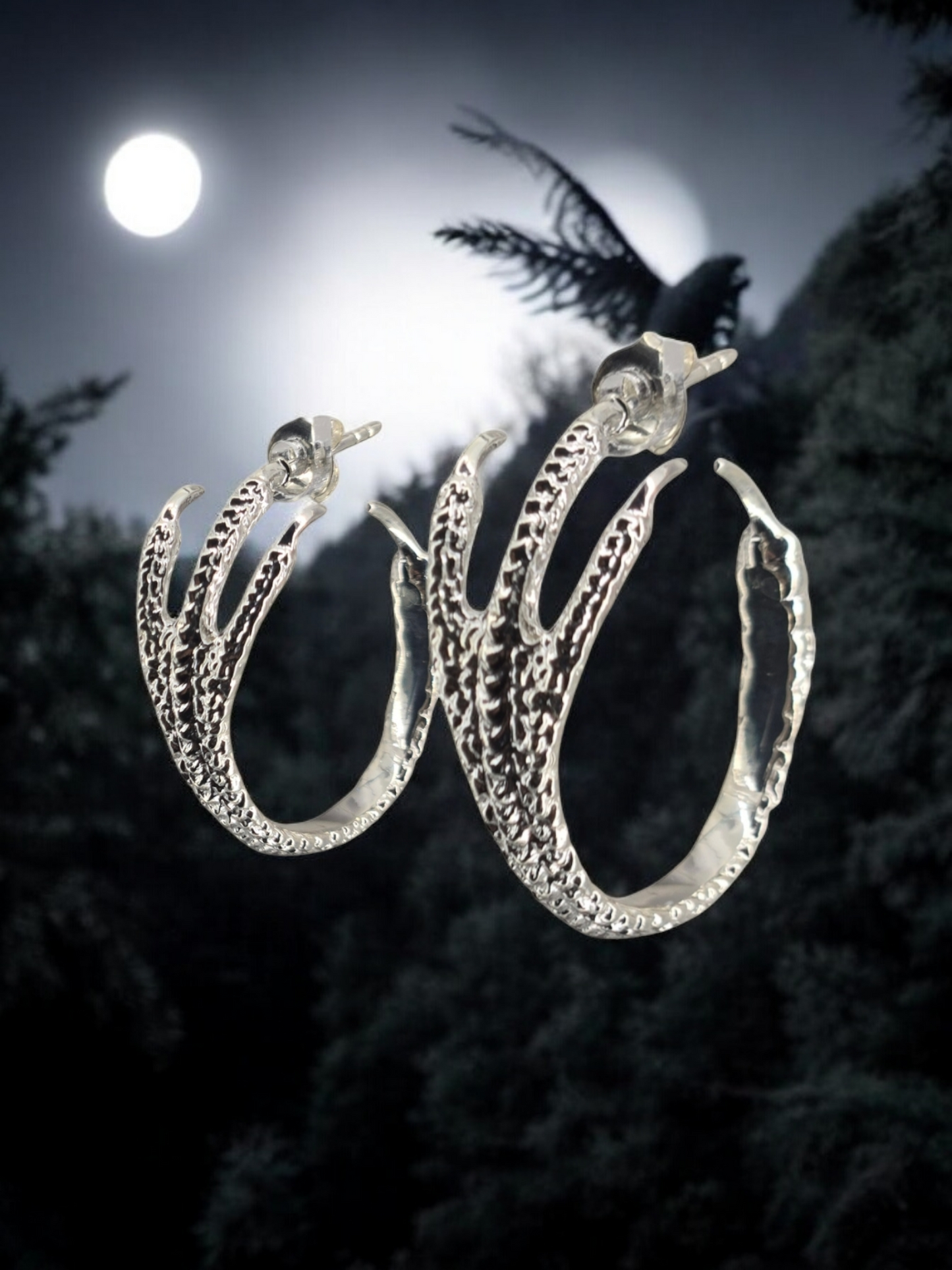 Raven hoop örhängen