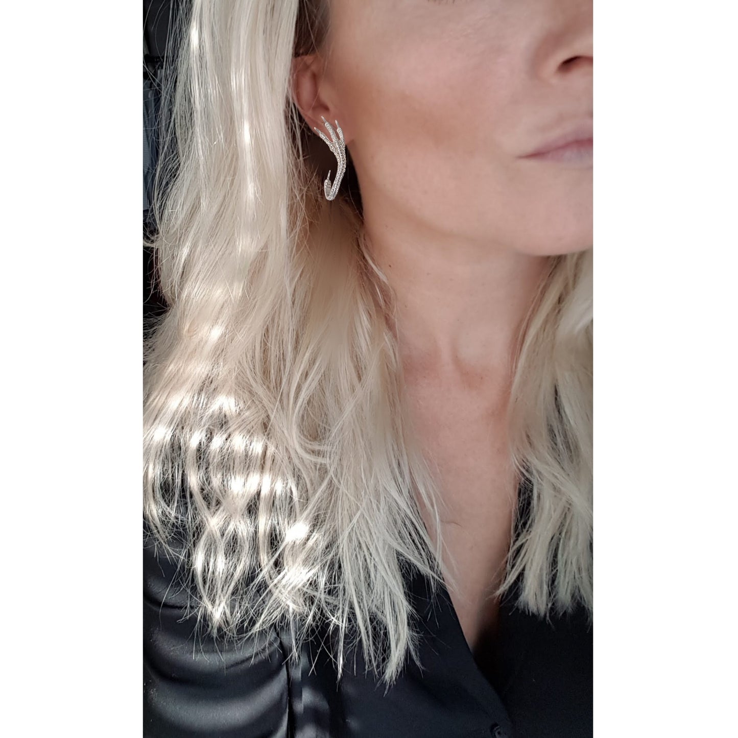 Raven oval örhängen