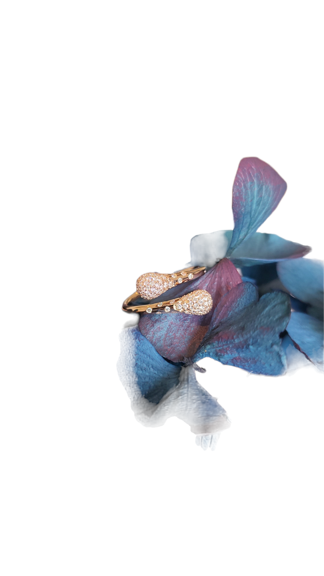 Drop Mini Diamond Ring 18K Red Gold