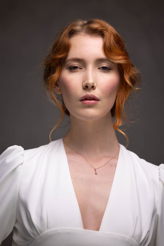 Drop Pendant Diamond 18K Red Gold