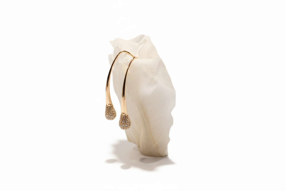 Drop Mini Diamond Earrings 18K Red Gold