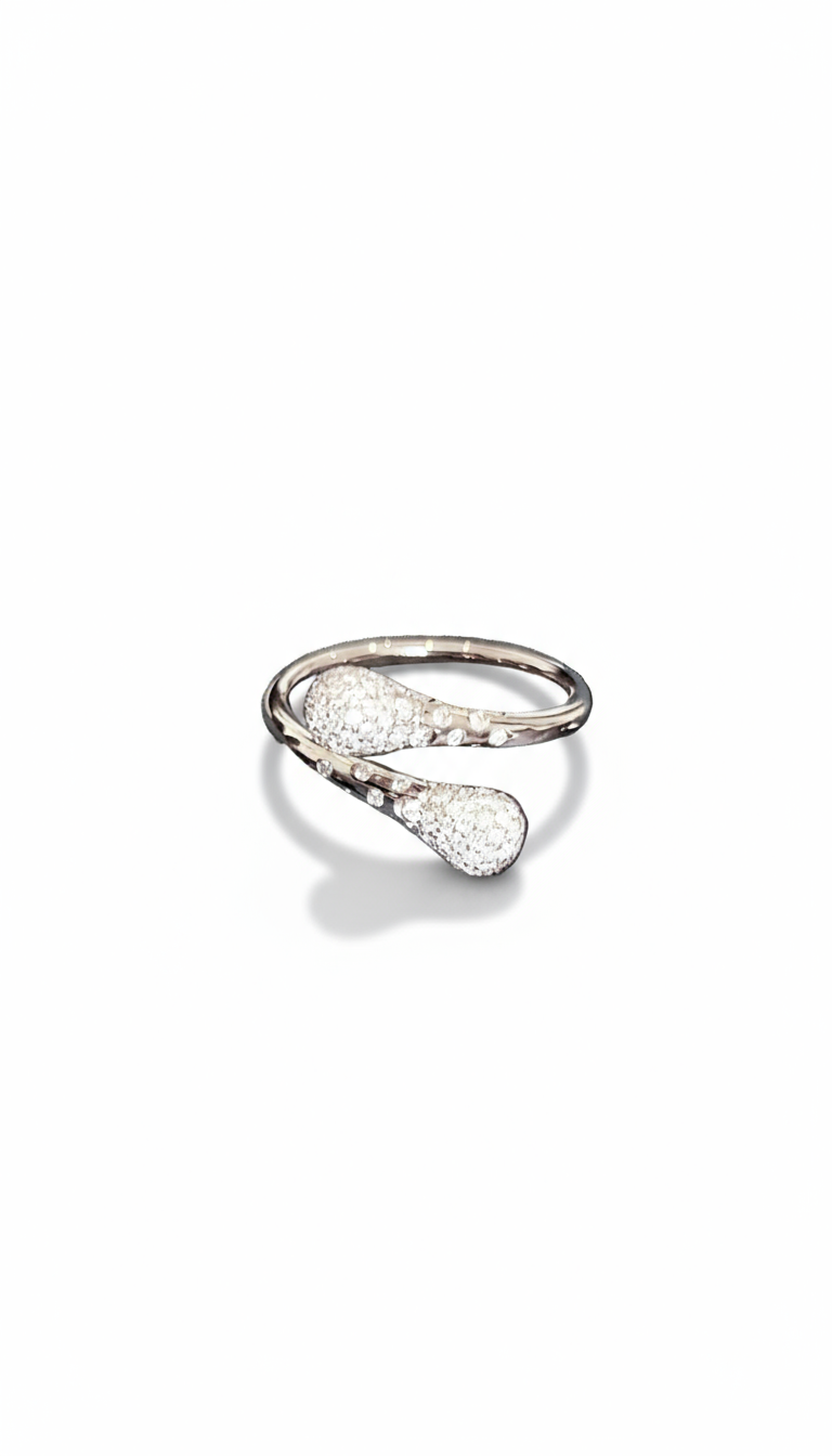 Drop Mini Diamond Ring 18K White Gold
