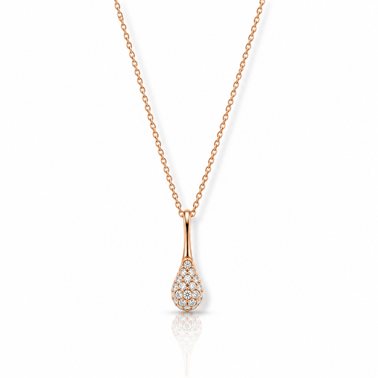 Drop Pendant Diamond 18K Red Gold