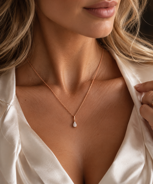 Drop Pendant Diamond 18K Rose Gold