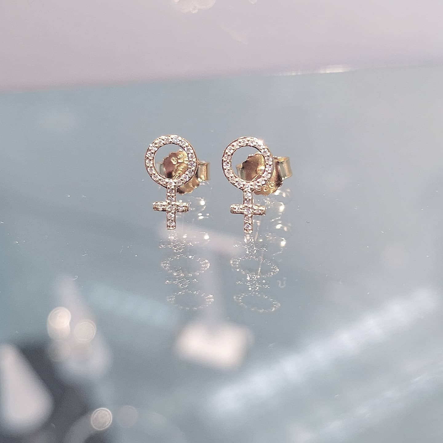 Mini She Diamond Earrings 18K Red Gold