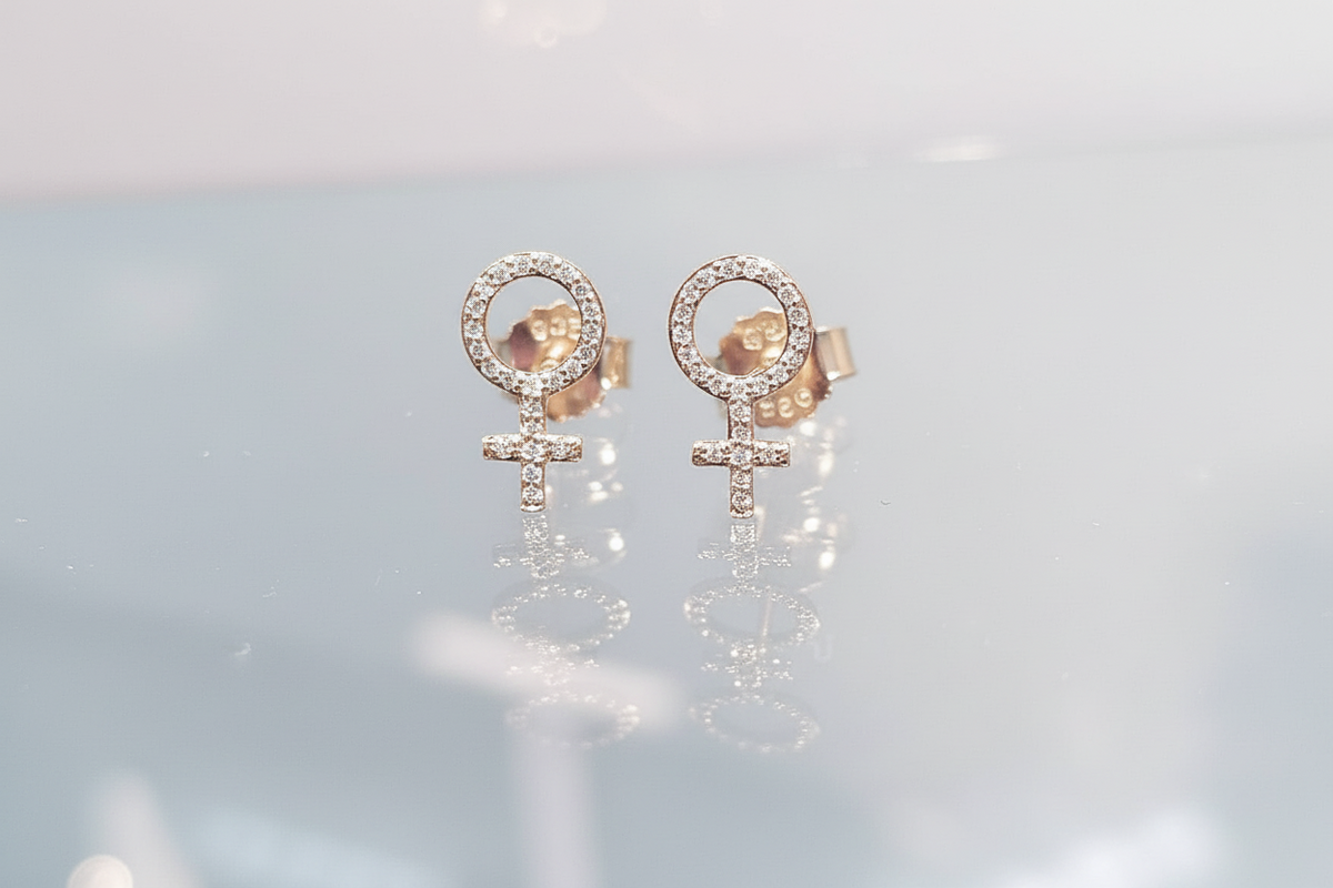 Mini She Diamond Earrings 18K Rose Gold