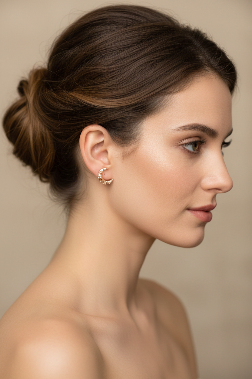 MOON ÖRHÄNGEN 18K ROSÉGULD