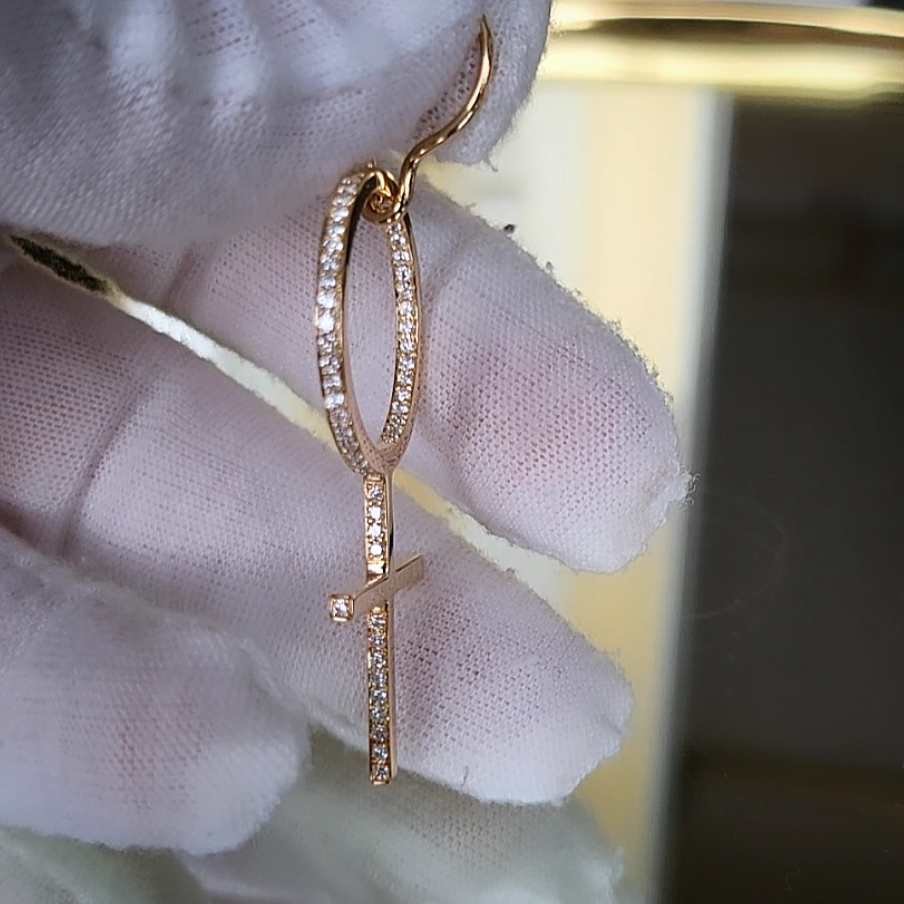 She Diamond Earring 18K Red Gold