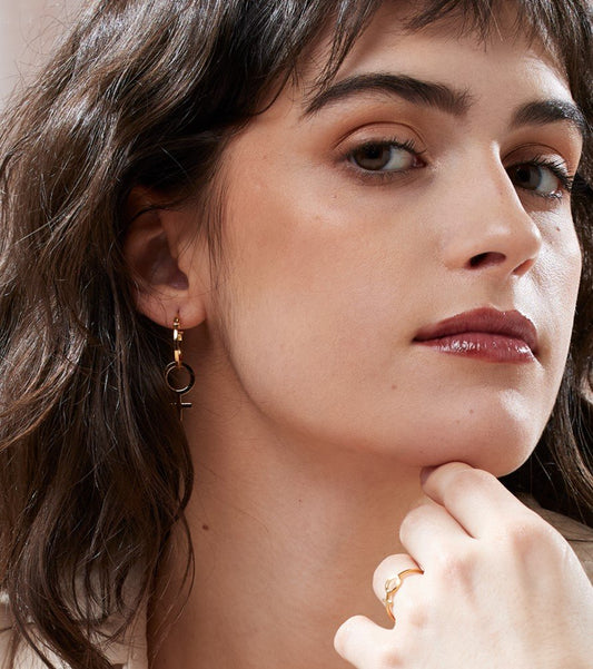 She Women's Earrings Red Gold