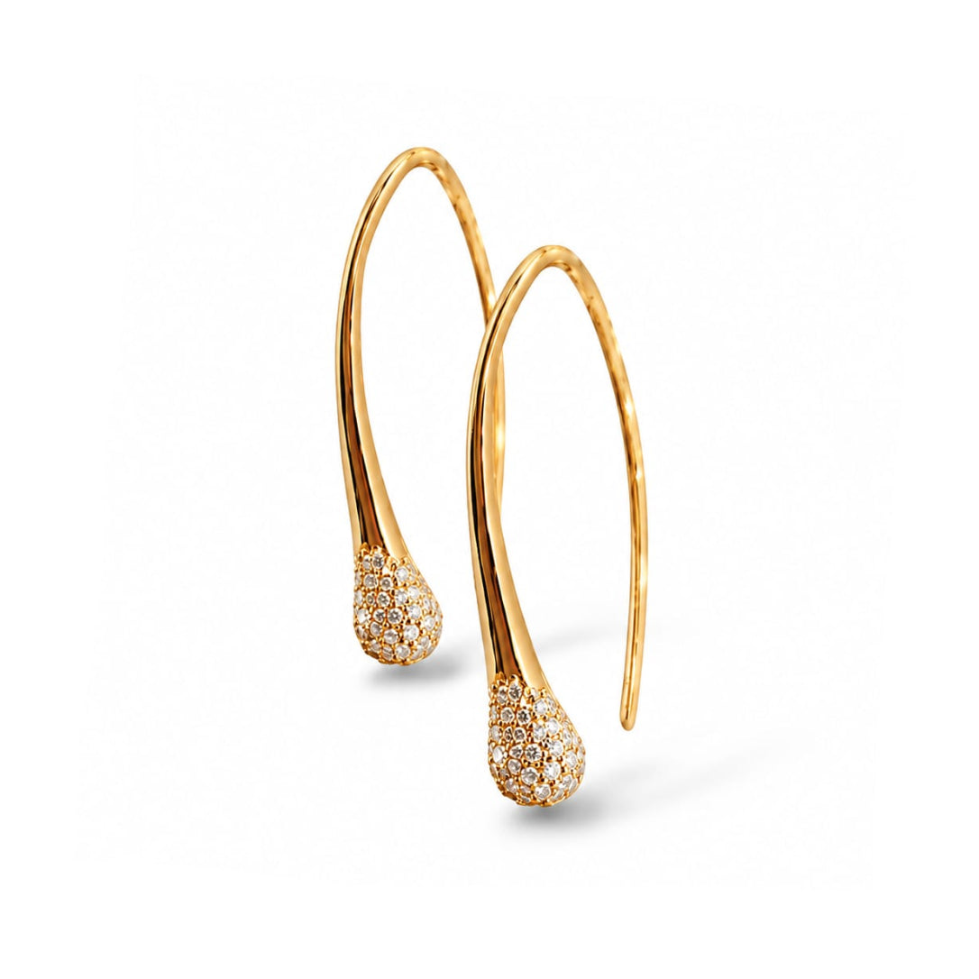 Drop Mini Diamond Earrings 18K Red Gold