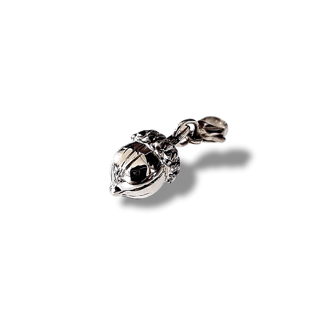 Acorn Pendant 18K White Gold
