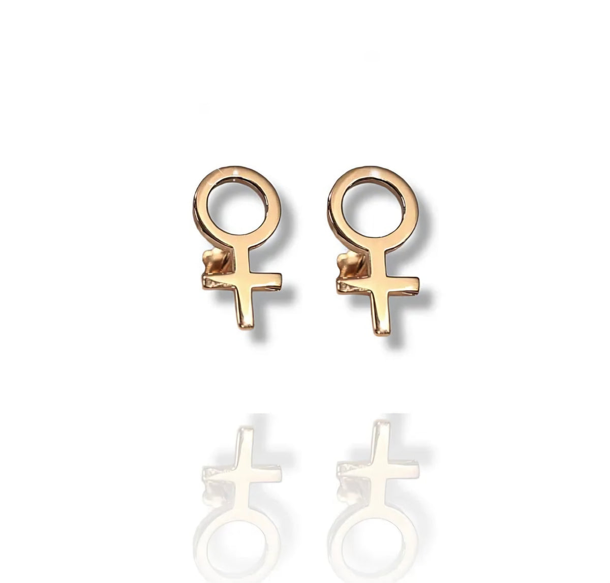 Mini She Earrings Red gold