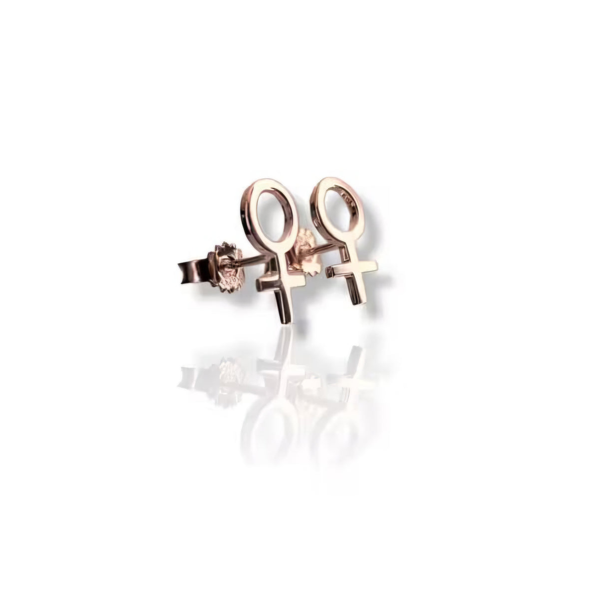 Mini She Earrings Red gold