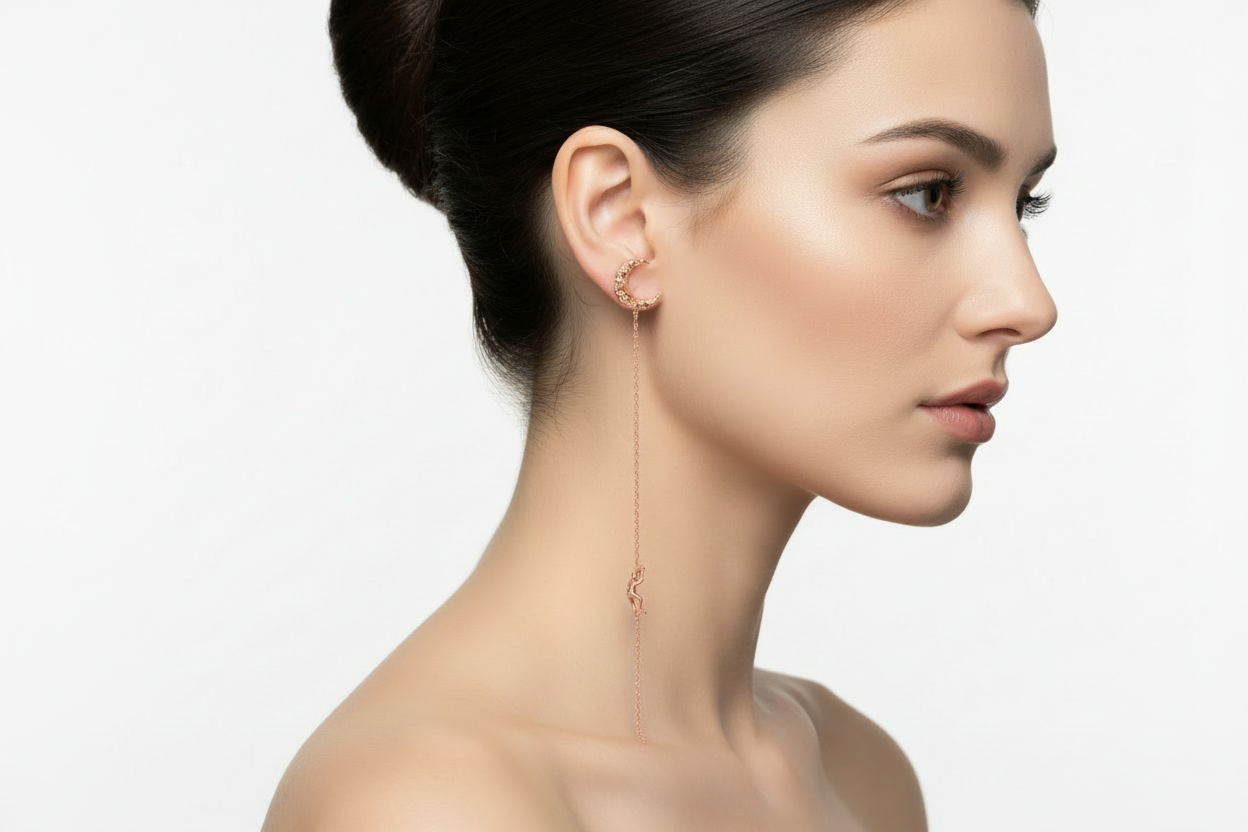 TO THE MOON AND BACK ÖRHÄNGEN 18K ROSÉGULD