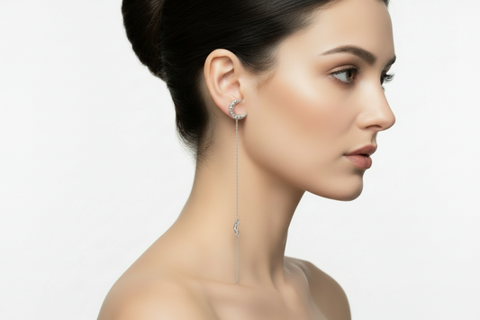 TO THE MOON AND BACK ÖRHÄNGEN 18K VITGULD