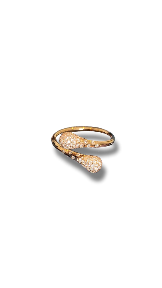 Droppen Mini Diamant Ring 18K Rödguld