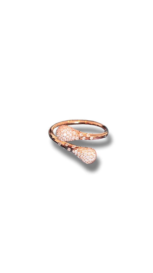 Droppen Mini Diamant Ring 18K Roséguld
