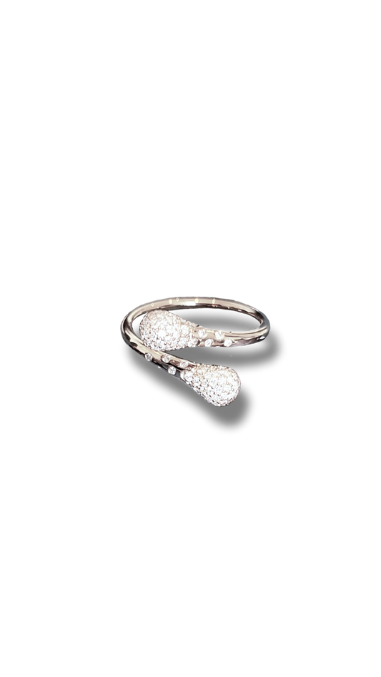Droppen Mini Diamant Ring 18K Vitguld