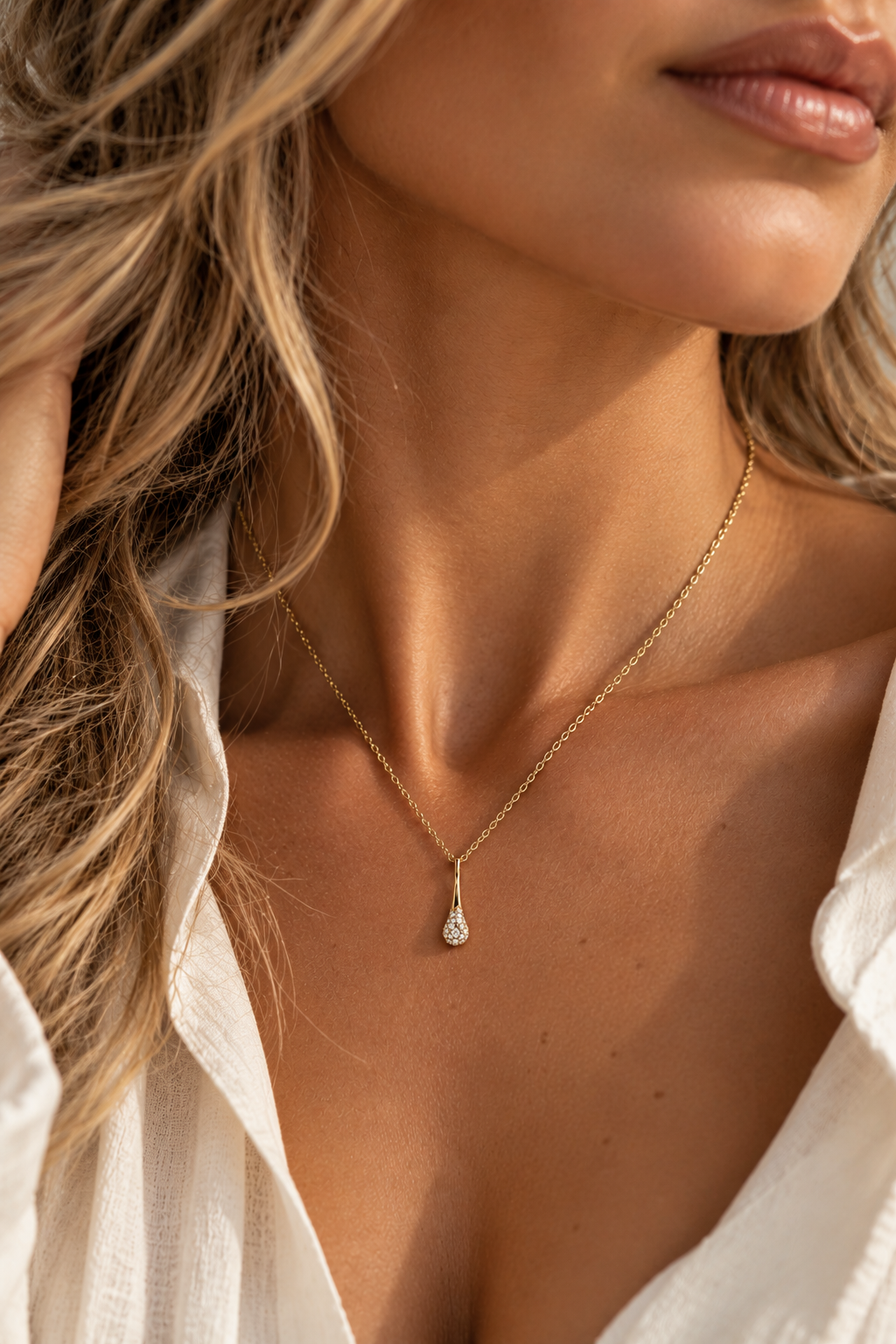DROP HÄNG DIAMANT 18K RÖDGULD