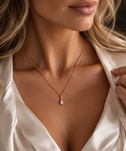 Drop Pendant Diamond 18K Rose Gold