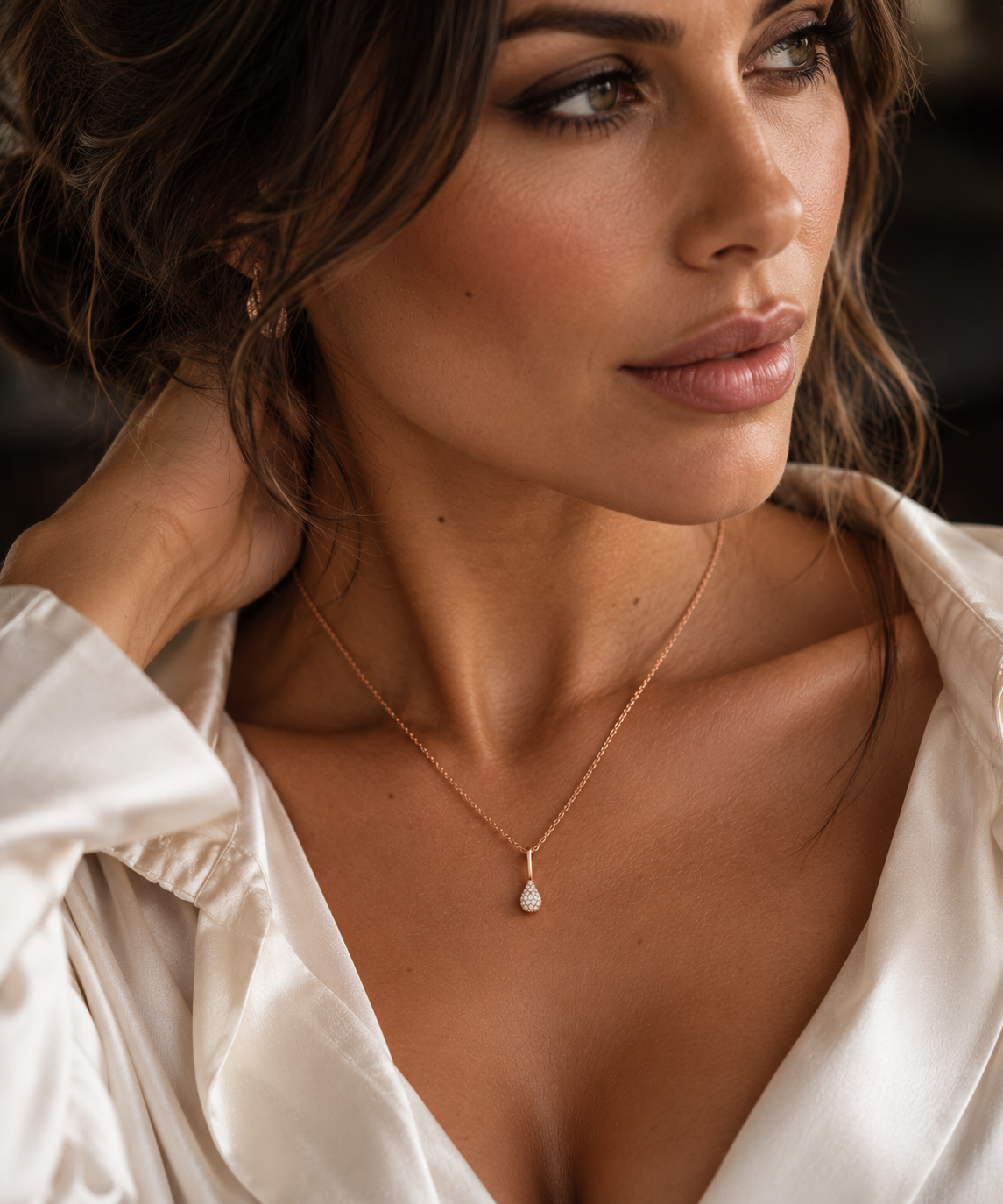 Drop Pendant Diamond 18K Rose Gold