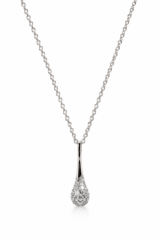Drop Pendant Diamond 18K White Gold