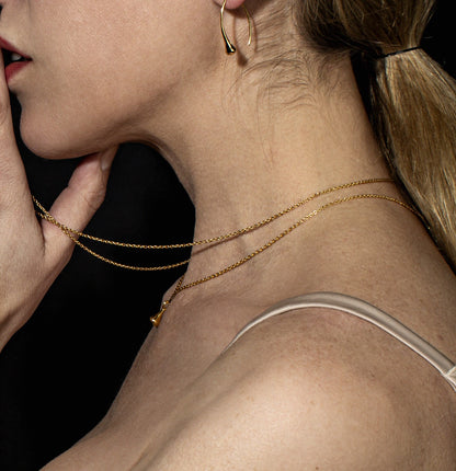 Drop Mini Necklace Red Gold