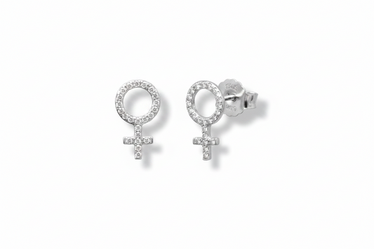 MINI SHE DIAMANT ÖRHÄNGEN 18K VITGULD