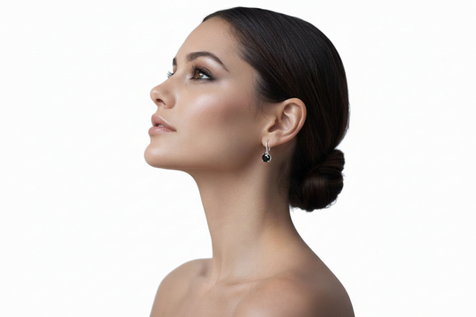 BLACKSTONE ÖRHÄNGEN 18K VITGULD