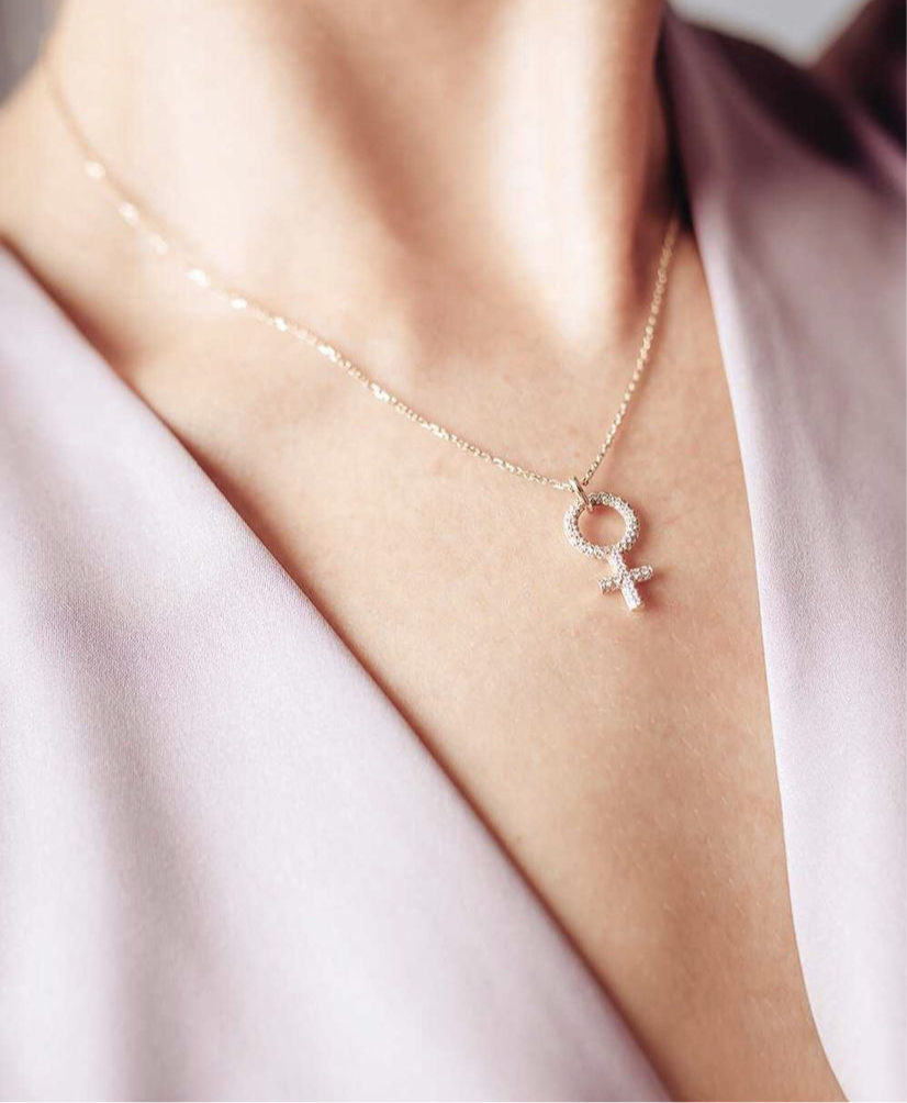 She Diamant Halsband 18K Roséguld