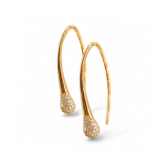 Drop Mini Diamond Earrings 18K Red Gold