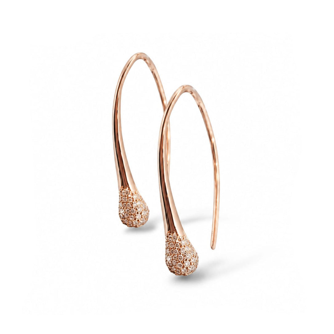 Drop Mini Diamond Earrings 18K Red Gold
