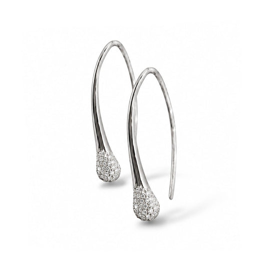 Drop Mini Diamond Earrings 18K White Gold