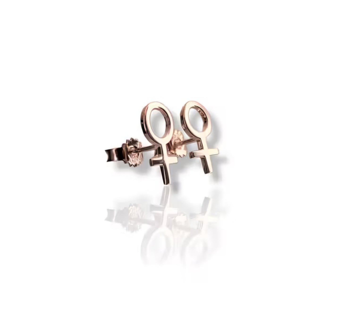 Mini She Earrings Rose gold