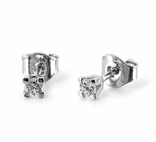 Drop Mini Diamond Earrings 18K Rose Gold