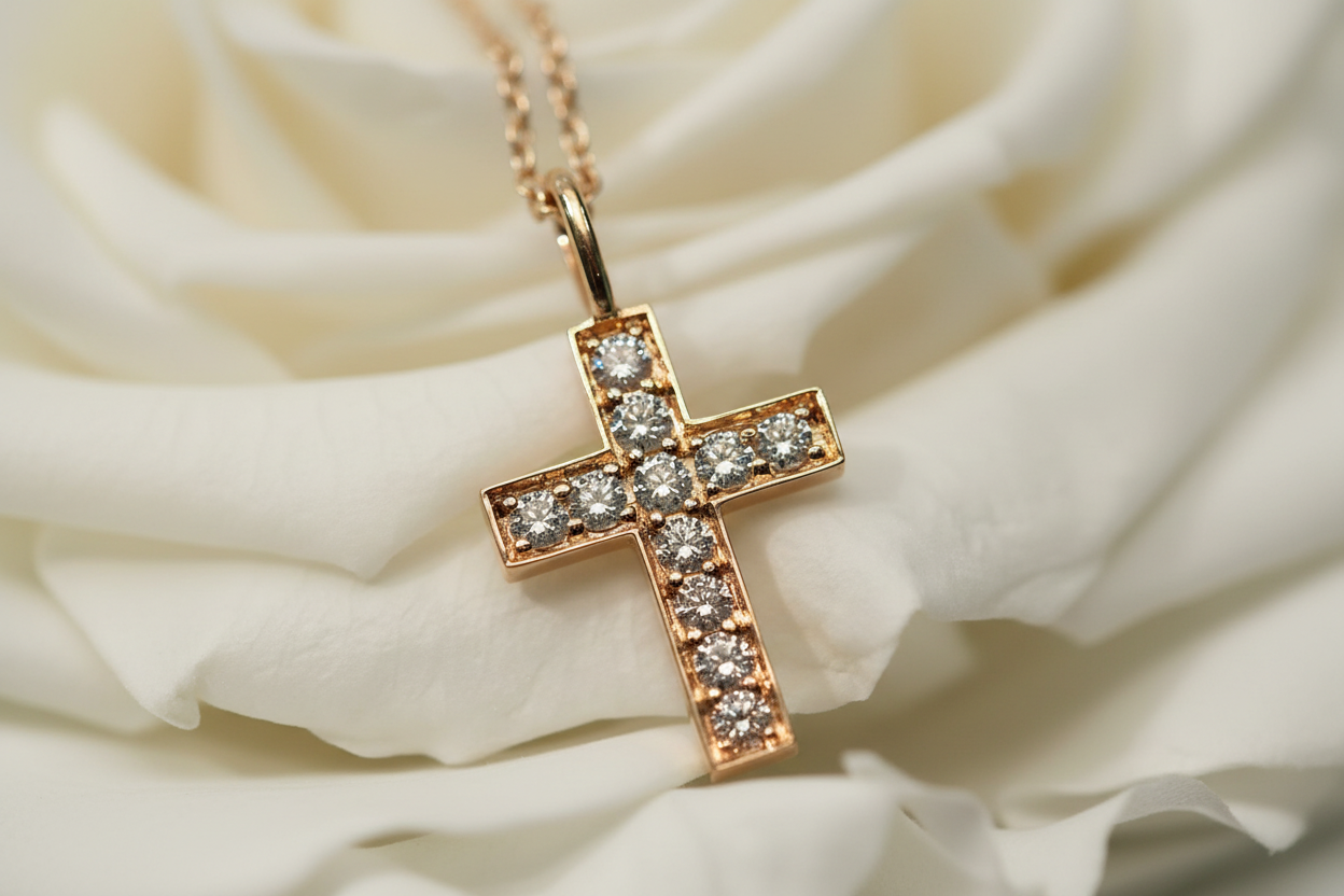 CROSS HÄNGE 18K ROSÉGULD