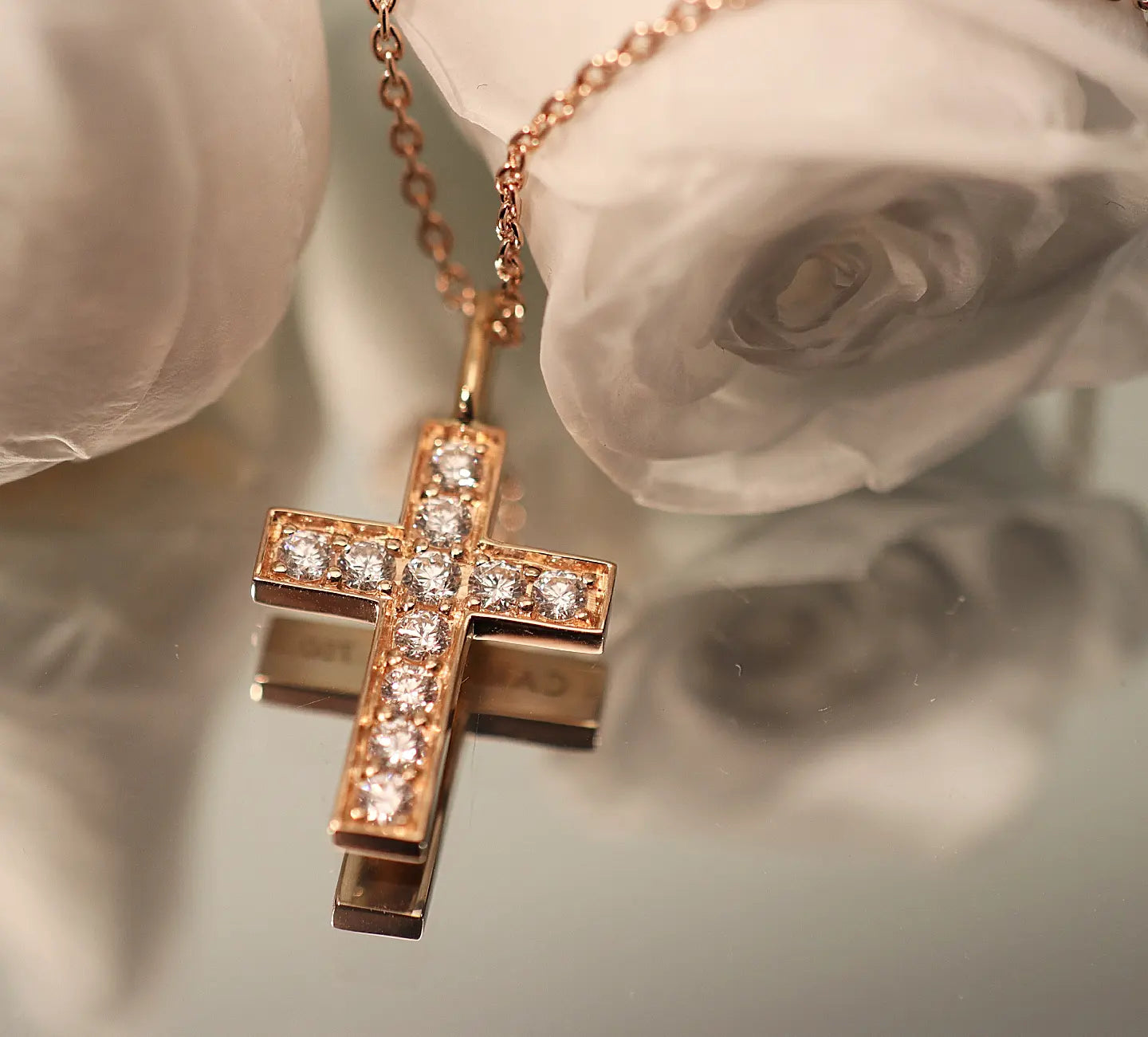 CROSS HÄNGE 18K ROSÉGULD